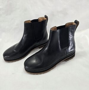 Madewell Women's Size 9 Black Ivy Boot Leather Chelsea Bootie Chunky Sole
